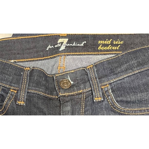 7 For All Mankind Denim - 7 For All Mankind Mid-Rise Bootcut Dark Wash Jeans Size 28 RN#115561